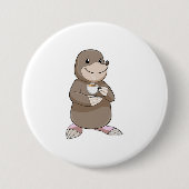 Badge Rond 7,6 Cm Mole avec Coffee Cup (Devant)