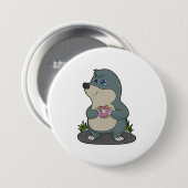 Badge Rond 7,6 Cm Mole avec Donut (Devant & derrière)