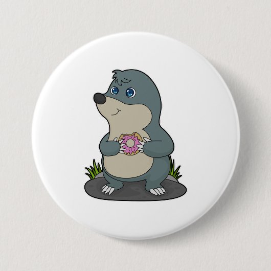 Badge Rond 7,6 Cm Mole avec Donut (Devant)
