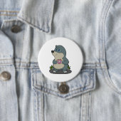 Badge Rond 7,6 Cm Mole avec Donut (En situation)