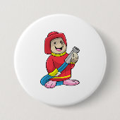 Badge Rond 7,6 Cm Mole comme pompier avec tuyau (Devant)