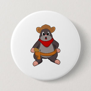 Badge Rond 7,6 Cm Mole en cowboy