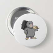 Badge Rond 7,6 Cm Mole en Handyman avec Hammer (Devant & derrière)