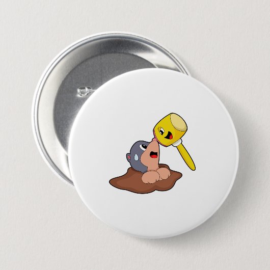 Badge Rond 7,6 Cm Mole Hammer (Devant & derrière)