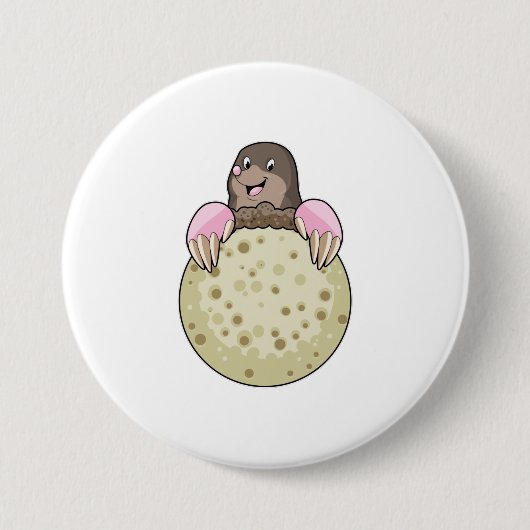 Badge Rond 7,6 Cm Mole with Moon (Devant)