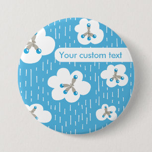 Badge Rond 7,6 Cm Molecule Motif Chimie organique Orange