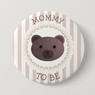 Badge Rond 7,6 Cm Mommy To Be Button Bear Woodlands Thème