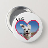 Badge Rond 7,6 Cm Mon Coeur Appartient À Photo Et Nom Personnalisés  (Devant & derrière)