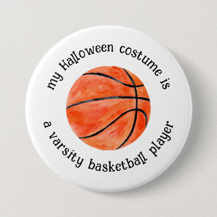 Badge Rond 7,6 Cm Mon costume d'Halloween est un joueur de basket, A