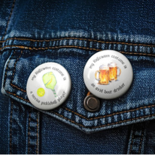 Badge Rond 7,6 Cm Mon déguisement d'Halloween est un buveur de bière