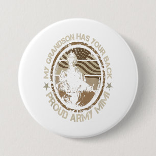 Badge Rond 7,6 Cm Mon petit-fils a le dos fier cadeau militaire de l