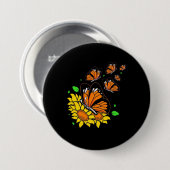 Badge Rond 7,6 Cm Monarque Butterflies (Devant & derrière)