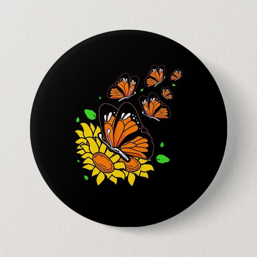 Badge Rond 7,6 Cm Monarque Butterflies (Devant)