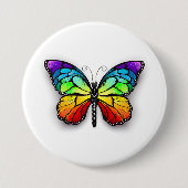 Badge Rond 7,6 Cm Monarque papillon arc-en-ciel (Devant)