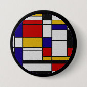 Badge Rond 7,6 Cm Mondrian de Stijl (Devant)