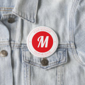 Badge Rond 7,6 Cm Monogramme et Modèle de texte circulaire personnal (En situation)