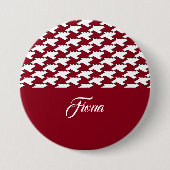 Badge Rond 7,6 Cm Monogramme motif de base rouge et blanc (Devant)