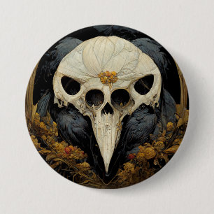 Badge Rond 7,6 Cm Monstrous Corbeau Horreur Goth Gothique