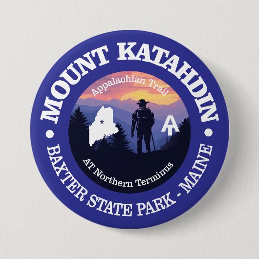 Badge Rond 7,6 Cm Mont Katahdin (rd2) (Devant)