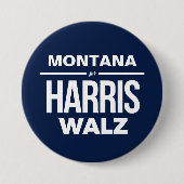 Badge Rond 7,6 Cm Montana pour Harris Walz (Devant)