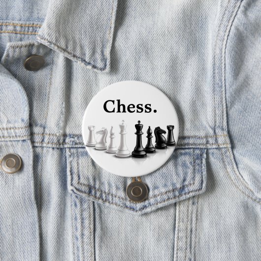 Badge Rond 7,6 Cm Morceaux d'échecs mignons (En situation)