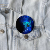 Badge Rond 7,6 Cm Morpho Butterfly in the Dark Background (En situation)