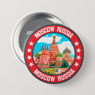 Badge Rond 7,6 Cm Moscou