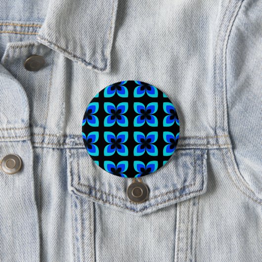 Badge Rond 7,6 Cm Motif Bleu Bleu Bleu Bleu Deux Lumineux (En situation)