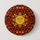 Badge Rond 7,6 Cm Motif Boho Burgundy (Devant)