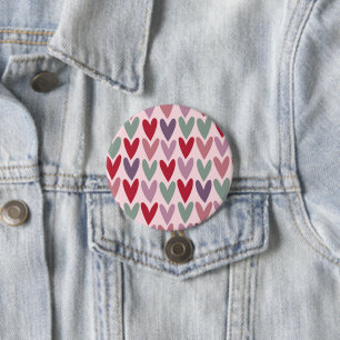 Badge Rond 7,6 Cm Motif de cœurs 1