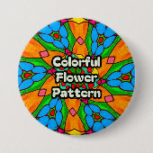 Badge Rond 7,6 Cm Motif de fleurs esthétiques (Devant)