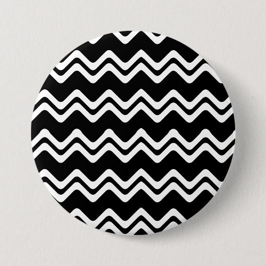 Badge Rond 7,6 Cm Motif de ligne double couleur Zig Zag (Devant)