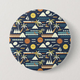 Badge Rond 7,6 Cm Motif de plage tropicale amusant