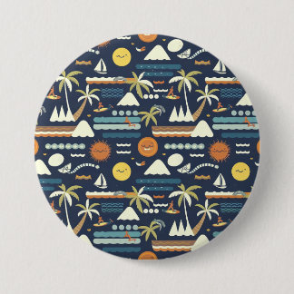 Badge Rond 7,6 Cm Motif de plage tropicale amusant