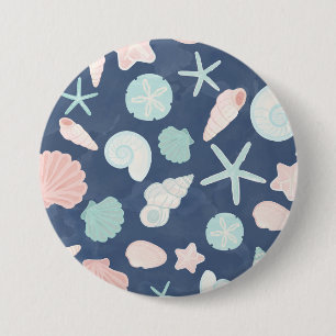 Badge Rond 7,6 Cm motif des coquillages