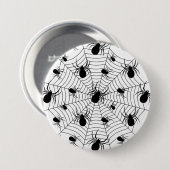 Badge Rond 7,6 Cm Motif d'Halloween Black White araignées (Devant & derrière)