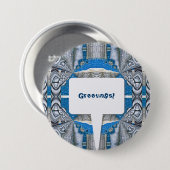 Badge Rond 7,6 Cm Motif et texte fractionné psychédélique (Devant & derrière)