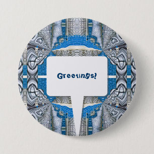 Badge Rond 7,6 Cm Motif et texte fractionné psychédélique