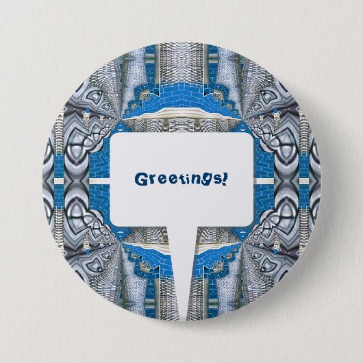 Badge Rond 7,6 Cm Motif et texte fractionné psychédélique (Devant)