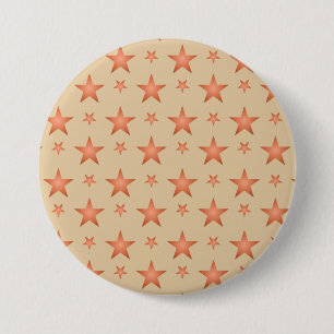 Badge Rond 7,6 Cm Motif étoilé en terre cuite orange