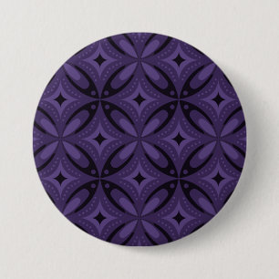 Badge Rond 7,6 Cm Motif Rétro de Couleur Violet Foncé