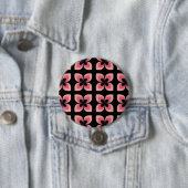 Badge Rond 7,6 Cm Motif rose deux tons lumineux (En situation)