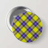 Badge Rond 7,6 Cm Motif Tartan couleur Criss Cross (Devant & derrière)