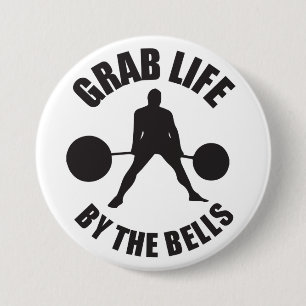 Badge Rond 7,6 Cm Motivation De L'Entraînement - Attraper La Vie Par