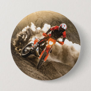 Badge Rond 7,6 Cm Motocross Rider