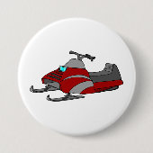 Badge Rond 7,6 Cm Motoneige rouge et gris (Devant)