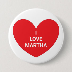 Badge Rond 7,6 Cm Mots du cœur : Rouge & Blanc