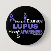 Badge Rond 7,6 Cm Mots...Lupus (Devant)