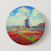 Badge Rond 7,6 Cm Moulin à vin Monet Tulips (Devant)