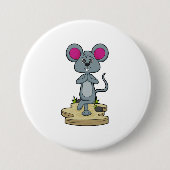 Badge Rond 7,6 Cm Mouse at yoga (Devant)